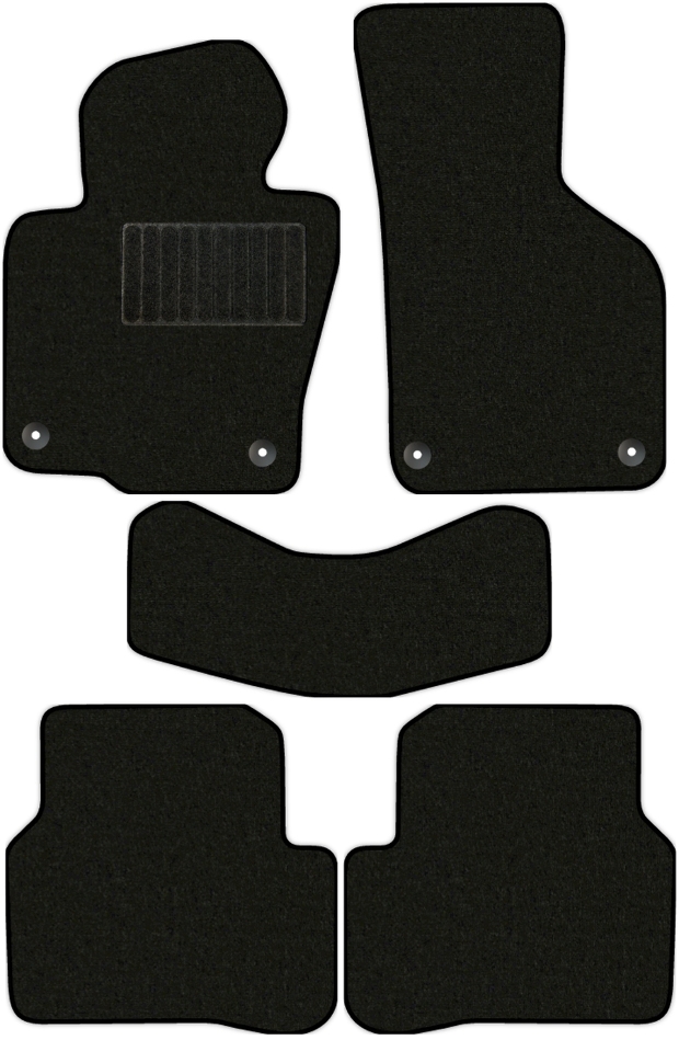 Коврики текстильные "Стандарт" для Volkswagen Passat СС (седан / B6) 2012 - 2016, черные, 5шт.