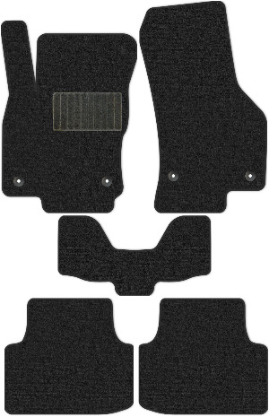 Коврики текстильные "Комфорт" для Skoda Octavia IV (лифтбек / A8) 2019 - Н.В., темно-серые, 5шт.