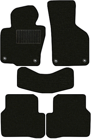 Коврики текстильные "Комфорт" для Volkswagen Passat СС (седан / B6) 2008 - 2011, черные, 5шт.