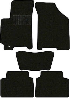 Коврики текстильные "Стандарт" для Daewoo Lacetti (седан / J200) 2004 - 2009, черные, 5шт.