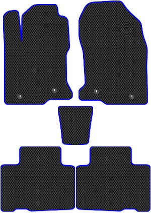 Коврики "EVA ромб" в салон Lexus NX200t (suv / AGZ15) 2014 - 2017, черные 5шт.