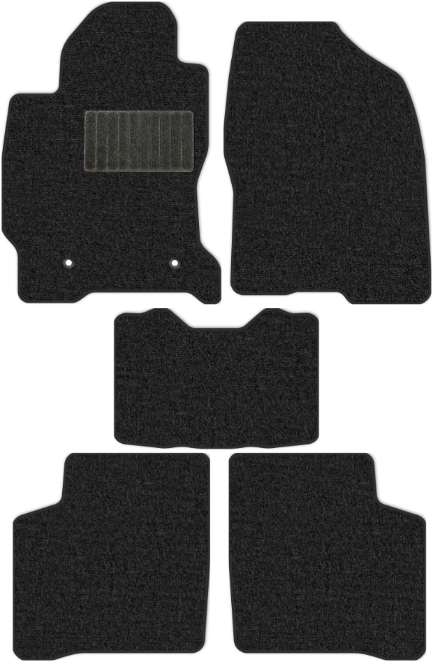 Коврики текстильные "Классик" для Toyota Prius II (лифтбек / NHW20) 2003 - 2009, темно-серые, 5шт.